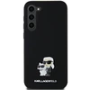 Dėklas Original Pouch Karl Lagerfeld hardcase Silicone Karl&Choupette Metal Pin KLHCSA35SMHKCNPK for Samsung Galaxy A35 juodas