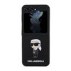 Dėklas Karl Lagerfeld Silicone Ikonik - Samsung Z Flip 5 Case juodas