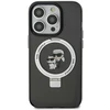 Apple iPhone 11 / XR Karl Lagerfeld dėklas Ring Stand Karl&amp;Choupettte MagSafe (KLHMN61HMRSKCK) juodos spalvos