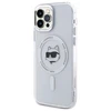 Karl Lagerfeld KLHMP12MHLSCHH Apple iPhone 12 / 12 Pro 6.1" dėklas telefonui baltos spalvos IML Metal Choupette Head MagSafe