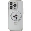 Apple iPhone 13 Pro Karl Lagerfeld dėklas Ring Stand Karl&amp;Choupettte MagSafe (KLHMP13LHMRSKCH) baltos spalvos