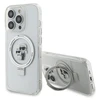 Apple iPhone 13 Pro Karl Lagerfeld dėklas Ring Stand Karl&amp;Choupettte MagSafe (KLHMP13LHMRSKCH) baltos spalvos