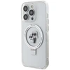 Apple iPhone 13 Pro Karl Lagerfeld dėklas Ring Stand Karl&amp;Choupettte MagSafe (KLHMP13LHMRSKCH) baltos spalvos