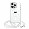 Apple iPhone 13 / 14 / 15 Karl Lagerfeld dėklas IML Choupette Head &amp; Cord MagSafe (KLHMP13MHCCHNT) skaidrus