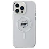 Karl Lagerfeld KLHMP13XHLSCHH Apple iPhone 13 Pro Max 6.7" dėklas telefonui baltos spalvos IML Metal Choupette Head MagSafe