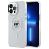 Karl Lagerfeld KLHMP13XHLSCHH Apple iPhone 13 Pro Max 6.7" dėklas telefonui baltos spalvos IML Metal Choupette Head MagSafe