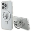 Apple iPhone 13 Pro Karl Lagerfeld dėklas Ring Stand Karl&amp;Choupettte MagSafe (KLHMP13XHMRSKCH) baltos spalvos