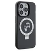Apple iPhone 13 Pro Max Karl Lagerfeld dėklas Ring Stand Karl&amp;Choupettte MagSafe (KLHMP13XHMRSKCK) juodos spalvos