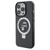 Apple iPhone 14 Pro Karl Lagerfeld dėklas Ring Stand Karl&amp;Choupettte MagSafe (KLHMP14LHMRSKCK) juodos spalvos