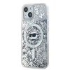 Karl Lagerfeld Liquid Glitter Choupette Head MagSafe Apple iPhone 14 / 15 / 13 - dėklas telefonui skaidrus