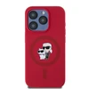 Karl Lagerfeld Silicone Karl&amp;Choupette Heads Ring MagSafe Case Apple iPhone 15 Pro - dėklas telefonui raudonos spalvos
