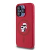Karl Lagerfeld Silicone Karl&amp;Choupette Heads Ring MagSafe Case Apple iPhone 15 Pro - dėklas telefonui raudonos spalvos