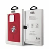 Karl Lagerfeld Silicone Karl&amp;Choupette Heads Ring MagSafe Case Apple iPhone 15 Pro - dėklas telefonui raudonos spalvos
