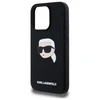 Karl Lagerfeld KLHMP15LSKHPPLK Apple iPhone 15 Pro 6.1" dėklas telefonui juodos spalvos silikoninis Karl Head Print MagSafe