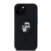 Apple iPhone 15 Plus / 14 Plus Karl Lagerfeld dėklas silikoninis Karl &amp; Choupette Magsafe (KLHMP15MSCMKCRHK) juodos spalvos