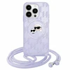 Apple iPhone 13 / 14 / 15 Karl Lagerfeld Hardcase IML Crossbody Monogram Karl &amp; Choupette Head MagSafe (KLHMP15SHCKCKLCU) dėklas telefonui violetinės spalvos
