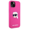 Karl Lagerfeld KLHMP15SSKHPPLF Apple iPhone 15 6.1" dėklas telefonui fuksijos spalvos silikoninis Karl Head Print MagSafe