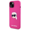 Karl Lagerfeld KLHMP15SSKHPPLF Apple iPhone 15 6.1" dėklas telefonui fuksijos spalvos silikoninis Karl Head Print MagSafe