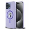 Karl Lagerfeld silikoninis Karl&amp;Choupette Heads Ring MagSafe Apple iPhone 15 Pro Max - dėklas telefonui violetinės spalvos
