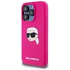 Karl Lagerfeld KLHMP15XSKHPPLF Apple iPhone 15 Pro Max 6.7" dėklas telefonui fuksijos spalvos silikoninis Karl Head Print MagSafe