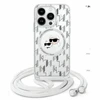 Karl Lagerfeld KLHMP16LHCKCKLCT Apple iPhone 16 Pro 6.3" dėklas telefonui skaidrus IML Crossbody Monogram Karl &amp; Choupette Head MagSafe