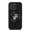 Karl Lagerfeld Liquid Silicone Karl and Choupette MagSafe dėklas skirtas Apple iPhone 16 Pro Max juodos spalvos
