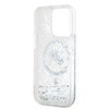 Karl Lagerfeld Liquid Glitter Karl and Choupette Heads MagSafe dėklas telefonui Apple iPhone 15 Pro Max skaidrus