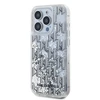 Karl Lagerfeld Liquid Glitter Monogram Gradient dėklas telefonui Apple iPhone 15 Pro Max baltos spalvos