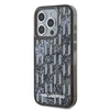 Karl Lagerfeld Liquid Glitter Monogram Gradient dėklas telefonui Apple iPhone 15 Pro juodos spalvos