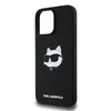 Dėklas Karl Lagerfeld Silicone Choupette Head Print MagSafe - Case Apple iPhone 16 Pro Max juodas