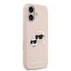 Karl Lagerfeld Liquid Silicone Double Heads MagSafe dėklas skirtas Apple iPhone 17 rožinės spalvos