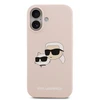 Karl Lagerfeld Liquid Silicone Double Heads MagSafe dėklas skirtas Apple iPhone 17 rožinės spalvos