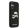 Karl Lagerfeld Liquid Silicone Double Heads MagSafe dėklas skirtas Apple iPhone 17 juodos spalvos