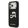 Karl Lagerfeld Liquid Silicone Double Heads MagSafe dėklas skirtas Apple iPhone 17 Pro juodos spalvos