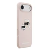 Karl Lagerfeld Liquid Silicone Double Heads MagSafe dėklas skirtas Apple iPhone 17 Air rožinės spalvos