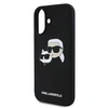 Karl Lagerfeld Liquid silikoninis Double Heads MagSafe Apple iPhone 16 Plus dėklas telefonui juodos spalvos