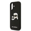 Karl Lagerfeld Liquid Silicone Double Heads MagSafe dėklas skirtas Apple iPhone 17 juodos spalvos