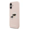 Karl Lagerfeld Liquid Silicone Double Heads MagSafe dėklas skirtas Apple iPhone 17 rožinės spalvos