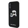 Karl Lagerfeld Liquid silikoninis Double Heads MagSafe Apple iPhone 16 Plus dėklas telefonui juodos spalvos