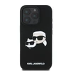 Karl Lagerfeld Liquid silikoninis Double Heads MagSafe Apple iPhone 16 Pro dėklas telefonui juodos spalvos