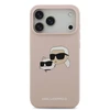 Karl Lagerfeld Liquid Silicone Double Heads MagSafe dėklas skirtas Apple iPhone 17 Pro Max rožinės spalvos