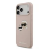 Karl Lagerfeld Liquid Silicone Double Heads MagSafe dėklas skirtas Apple iPhone 17 Pro Max rožinės spalvos