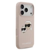 Karl Lagerfeld Liquid Silicone Double Heads MagSafe dėklas skirtas Apple iPhone 17 Pro rožinės spalvos