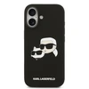 Karl Lagerfeld Liquid Silicone Double Heads MagSafe dėklas skirtas Apple iPhone 17 juodos spalvos