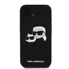 Karl Lagerfeld Liquid silikoninis Double Heads MagSafe Apple iPhone 16 Plus dėklas telefonui juodos spalvos