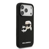 Karl Lagerfeld Liquid Silicone Double Heads MagSafe dėklas skirtas Apple iPhone 17 Pro juodos spalvos