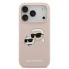 Karl Lagerfeld Liquid Silicone Double Heads MagSafe dėklas skirtas Apple iPhone 17 Pro rožinės spalvos