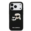 Karl Lagerfeld Liquid Silicone Double Heads MagSafe dėklas skirtas Apple iPhone 17 Pro juodos spalvos