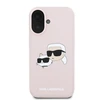 Karl Lagerfeld Liquid silikoninis Double Heads MagSafe Apple iPhone 16 dėklas telefonui rožinės spalvos