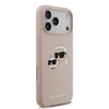 Karl Lagerfeld Liquid Silicone Double Heads MagSafe dėklas skirtas Apple iPhone 17 Pro Max rožinės spalvos
